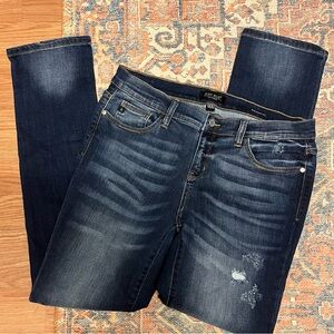 Women’s Judy Blue Straight Fit Dark Blue Distressed Jeans